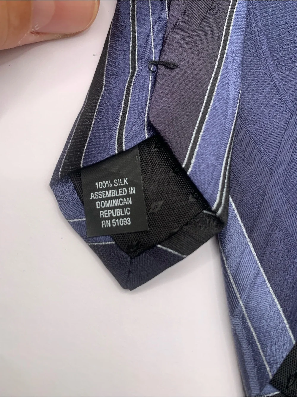 Puritan Navy and Light Blue Wave Stripe Tie